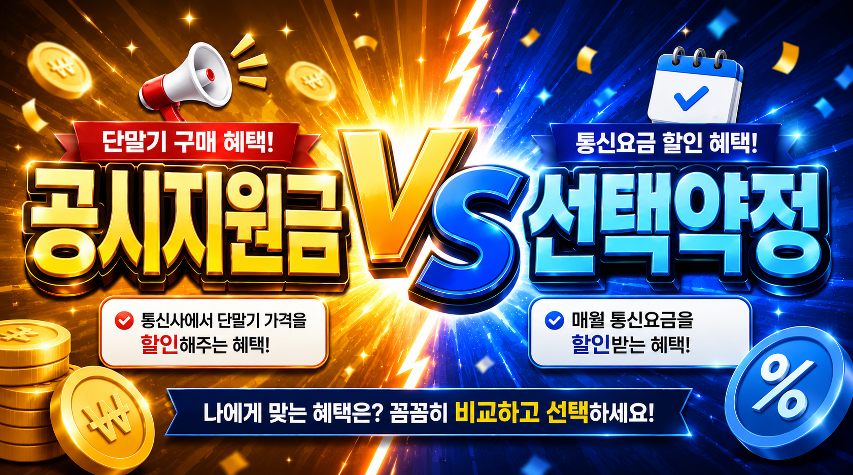 공통지원금과 선택약정 무엇이고, 어느게 좋은가요?